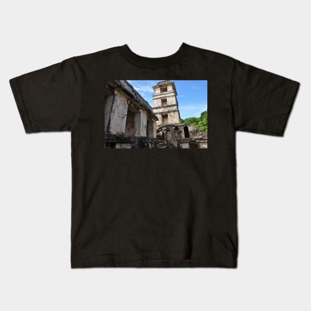 Mexique - Palenque, site Maya Kids T-Shirt by franck380